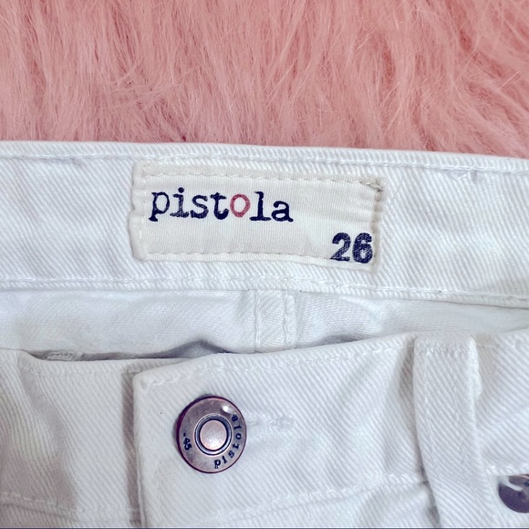 Pistola Denim Jean Dirty White Mini High-Waisted Distressed Skirt 26 Small - Picture 4 of 4